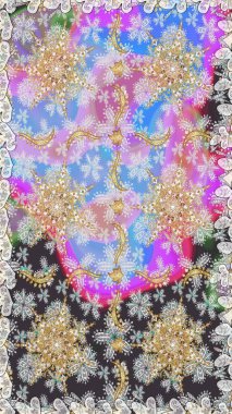 Raster geleneksel altın pürüzsüz deseni nötr renklerde. Barok tarzında kusursuz bir doğulu süsü..