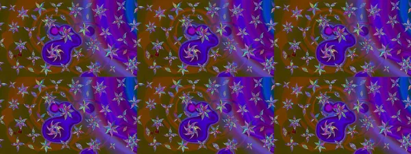 Desen, çizim, çiçek sınırı. Çiçek çelengi. Güzel, parlak, pürüzsüz kumaş, tuval. Kıvırcık, parlak örgü. Eski moda arka plan. Raster illüstrasyonu.