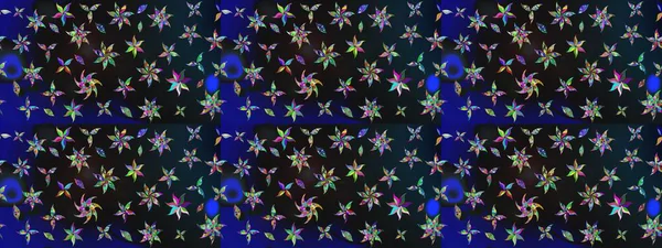 Çiçekli karalama şeklinde Raster çiçek deseni. Yumuşak, bahar çiçekli arka plan. Gri ve mavi renkte çiçekler.