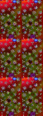 Çiçek desenli eskiz, darbeler, sıçramalar, yaz çiçekleri. Kırmızı ve kahverengi renkte çiçekler. Raster illüstrasyonu.