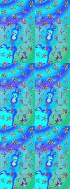 Renkli Bahar Teması eskiz kalıbı. Düz Çiçek Elementleri Tasarımı. Raster..