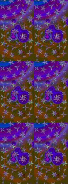 Desen, çizim, çiçek sınırı. Çiçek çelengi. Güzel, parlak, pürüzsüz kumaş, tuval. Kıvırcık, parlak örgü. Eski moda arka plan. Raster illüstrasyonu.