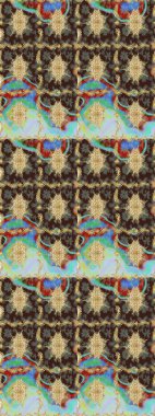 Arkaplan, kumaş, altın duvar kağıdı. Raster golden. Kahverengi renklerde altın desenler ve altın elementler. Düz elle çizilmiş vintage koleksiyonu.