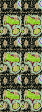 Klasik oryantal desen yeşil renklerden üstündür. Geleneksel raster ve altın desen. Damask taslak süsü.