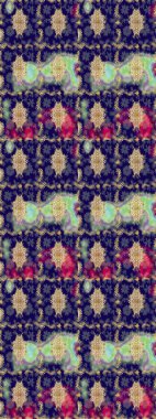 Geleneksel klasik Raster altın eskiz modeli. Mavi renklerdeki altın elementler. Barok tarzında eskiz doğulu süsü..