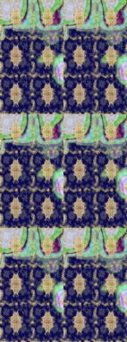 Mavi renkte çizim deseni. Doğu tarzı arabesk tarzında altın elementler. Çizim altın desenli bukleler. Raster altın eskiz deseni.