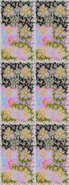 Süslü dantel iz sürücü. Tarafsız renkler üzerine geleneksel Arapça dekor. Çiçekli süslemeli, pürüzsüz bir desen. Doğu tarzında klasik tasarım öğesi. Duvar kağıdı için altın süslü illüstrasyon.