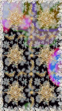 Damasko sorunsuz yinelenen arka plan. Altın çiçek süsleme Barok tarzı. Altın arka plan doku duvar kağıdı. Altın öğesi gri ve nötr renkler.