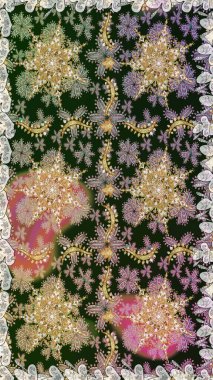 Çiçek deseni. Şık bir grafik desen. Gri ve nötr renklerde altın elementler. Kusursuz raster arka plan. Duvar kâğıdı barok, İspanyol kumaşı.