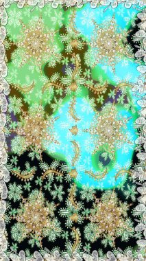 Kış sembolü, Mutlu Noeller, Mutlu yıllar 2019. Tarafsız ve yeşil renklerde Raster altın deseni. Altın kar taneleri basit, pürüzsüz desen. Soyut duvar kağıdı, ambalaj dekorasyonu.