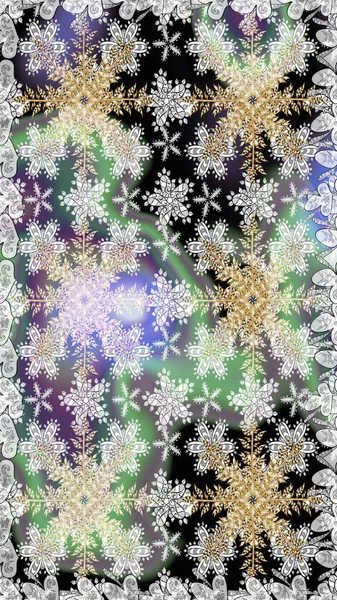 Gri ve nötr renklerde kusursuz desen. Doğu tarzı arabesk tarzında altın elementler. Kusursuz altın desenli bukleler. Raster altın pürüzsüz desen.