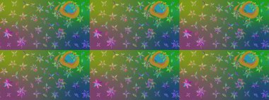 El çizimi Raster çizimi. Karalama elementleri. Çizim çiçek deseni duvar kağıdı, web sitesi arkaplanı, paket kağıdı, davetiye, broşür, pankart veya web sitesi için kullanılabilir.