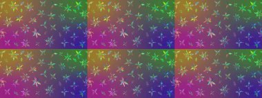 Mor ve yeşil renkte etnik çiçeklerle süslenmiş zarif bir eskiz şekli. Asya Tekstil 'inde Raster Çiçek İllüstrasyonu.