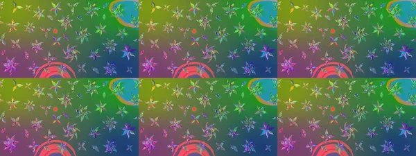 Elle çizilmiş sonbahar çiçeği deseni. Yeşil ve mavi renkte çiçekler. Renkli yeşil ve mavi çizim kalıpları. Doodle tarzı. Tekstil ve kapak tasarımı için mükemmel.