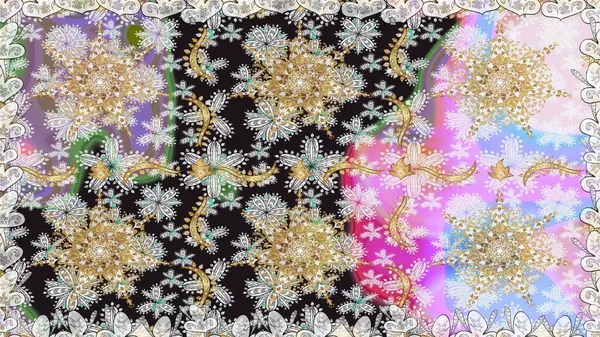 Gri ve nötr renklerde altın elementli pürüzsüz desen. Şam tasarım için kusursuz desen.