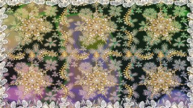 Oriental raster klasik gri, nötr ve altın desenli. Raster illüstrasyonu. Kusursuz soyut arkaplan.