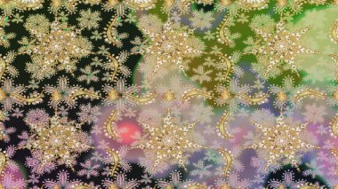 Raster altın pürüzsüz desen. Tarafsız ve gri renklerdeki altın desenli altın elementler. Düz elle çizilmiş klasik koleksiyon. Arkaplan, kumaş, altın duvar kağıdı.