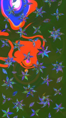 Çiçekli bahar çiçekleri. Küçük çiçekte güzel bir desen. Küçük renkli çiçekler. Moda baskıları için zarif bir şablon. Motley illüstrasyonu.