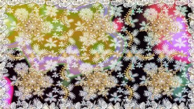 Kusursuz soyut bir arkaplan. Raster illüstrasyonu. Oriental raster klasik nötr, bej ve altın desenli.