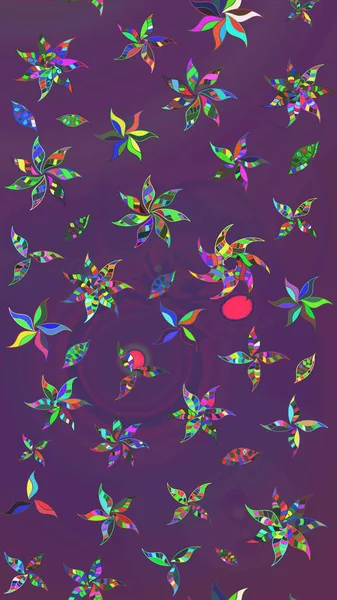 Moda baskıları için zarif bir şablon. Motley illüstrasyonu. Çiçekli bahar çiçekleri. Küçük çiçekte güzel bir desen. Küçük renkli çiçekler..