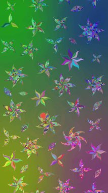 Sabıka fotoğraflarında, bebek kıyafetlerinde, duvar kâğıtlarında, paket kutularında falan kullanılabilir. Zarif, parlak ve eskiz yeşil ve mavi çiçek deseni tasarımı.