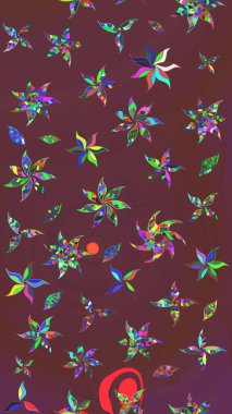 Çiçek duvar kağıdı. Çizim kalıbı. Renkli süs kenarı. Hint süsü. Kahverengi ve yeşil renklerde. Raster illüstrasyonu.