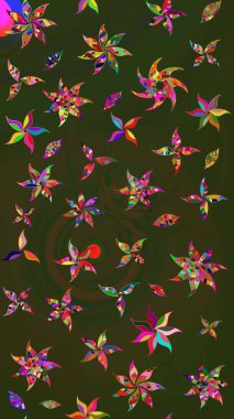 Raster çiçekleri klasik tarzda çizilmiş. Çiçekli yumuşak bir eskiz şekli. Yeşil ve gri renklerde bahar çiçekleri. Raster illüstrasyonu.