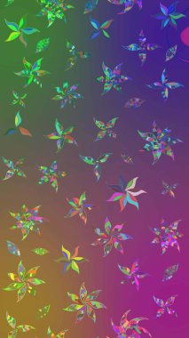 Robot resim. Raster illüstrasyonu. Küçük çiçekte sevimli çiçek deseni var..