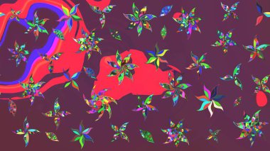 Karalama çiçekleri çizim kalıbı. Sanat ilham verici ve pembe renkli çiçekler ve arkasında izler bırakıyor. Kahverengi ve pembe el çizimi desen. Raster deseni.