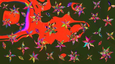 Küçük çiçekte güzel bir çiçek deseni var. Çiçekli çiçek deseni, suluboya. Raster deseni.