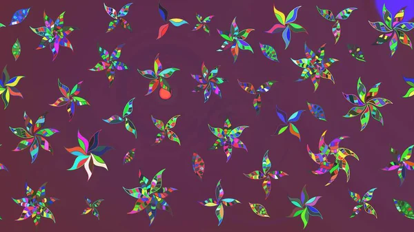 Küçük çiçekteki sevimli çiçek deseni. Güzel karalamalı çiçek desenli çizim. Güzel kumaş deseni. Raster illüstrasyonu.