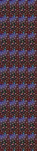 Çiçekli çiçek deseni, suluboya. Süslü kumaş deseni. Raster deseni.