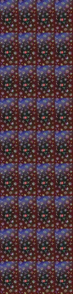 Mor ve kahverengi renklerde. Raster illüstrasyonu. Çiçek buketleriyle klasik tarzda eskiz deseni.