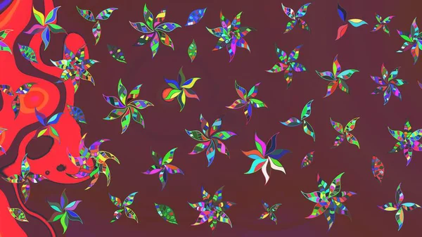 Güzel kumaş deseni. Küçük bir çiçekte eskiz deseni. Raster illüstrasyonu. Güzel çiçek arkaplanı..