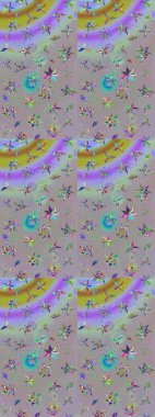 Sevimli çiçek raster deseni. Gri ve nötr renkte çiçekler. Renkli Bahar Teması eskiz kalıbı. Düz Çiçek Elementleri Tasarımı.