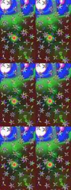 Modaya uygun kumaş deseni. Renkli Yaz Temalı eskiz kalıbı. Sevimli çiçek raster deseni. Düz Çiçek Elementleri Tasarımı.