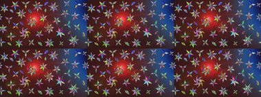 Kahverengi ve mor renkli çiçekler. El çizimi çiçekli soyut çizim kalıbı. Raster illüstrasyonu.