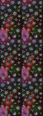 Nazik, narin çiçek arkaplanı. Çiçekli karalama şeklinde Raster çiçek deseni. Gri ve kahverengi renkte çiçekler.