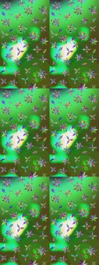 Güzel kumaş deseni. Zentangle soyut çiçekleri. Renkli Bahar Teması eskiz kalıbı. Raster illüstrasyonu. Karalama çiçeği. Düz Çiçek Elementleri Tasarımı.