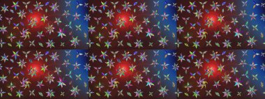 Renkli Yaz Temalı eskiz kalıbı. Kahverengi ve mor renkli çiçekler. Düz Çiçek Elementleri Tasarımı. Raster illüstrasyonunda çiçek deseni çizimi.