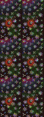 Düz Çiçek Elementleri Tasarım Raster illüstrasyonu. Çiçekli çiçek deseni, suluboya. Gri ve kahverengi renkte çiçekler. Renkli Bahar Teması çizim şablonu.