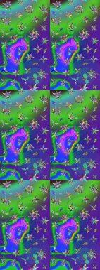 Taslak desenli, modaya uygun kumaş deseni. Raster illüstrasyonu. Şirin çiçek elementleri. Düz Çiçek Elementleri Tasarımı. Renkli Bahar Teması çizim şablonu.