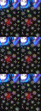 Gri ve mavi renkte manzaralı çiçek deseni. Sevgililer günü ve tebrik kartı konsepti için şık bir davetiye. Üst manzara, yumuşak stil. Çiçek kompozisyonu, el boyası, hassas şablon..