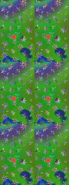 Tekstil, kumaş, kapaklar, duvar kağıtları, baskı, naylon, koleksiyon defteri, örgü, dekupaj için güzel bir eskiz. Küçük yeşil ve mavi çiçeklerle oldukça kaliteli besin torbası deseni.