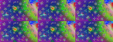 Süslü kumaş deseni. Düz Çiçek Elementleri Tasarımı. Raster illüstrasyonundaki çiçek desenli çizim. Renkli Bahar Teması çizim şablonu.