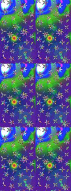 Sevimli çiçek raster deseni. Düz Çiçek Elementleri Tasarımı. Renkli Yaz Temalı eskiz kalıbı. Modaya uygun kumaş deseni.