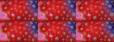 Renkli Bahar Teması eskiz kalıbı. Düz Çiçek Elementleri Tasarımı. Çiçekli çizim şekli. Kırmızı ve pembe renkte çiçekler.