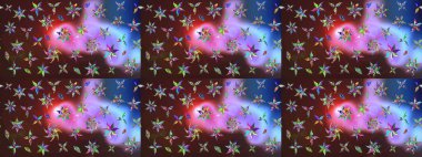 Motley illüstrasyonu. Çiçekli bahar çiçekleri. Moda baskıları için zarif bir şablon. Küçük çiçekte güzel bir desen. Küçük renkli çiçekler..