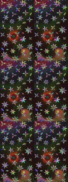 Raster çiçek desenli çiçek deseni, yapraklar, dekoratif elementler, sıçrama, lekeler, el çizimi kontur çizgileri ve Doodle çizim stili, grafik raster çizim çizimi.