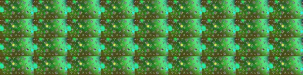 Yeşil ve mavi renkte çiçekler. Raster illüstrasyonu. Çiçek süslemeli çizim deseni.